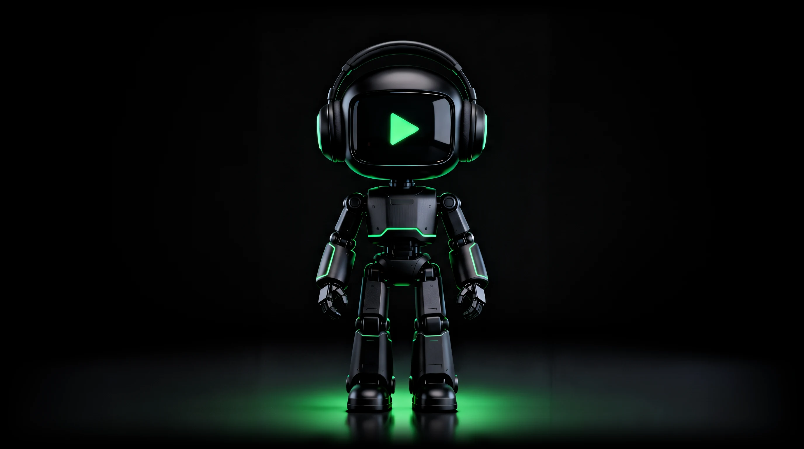 TipTop, PodLab's robot, standing in the studio